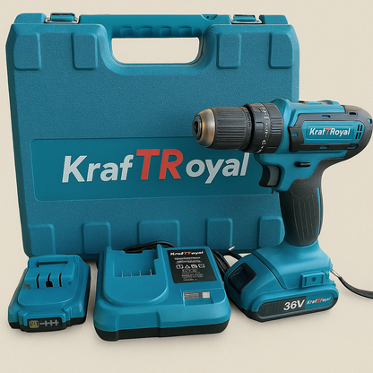 Kraft Royal 36 V Lagou – Profesjonalna wkrętarka udarowa z dwoma akumulatorami.